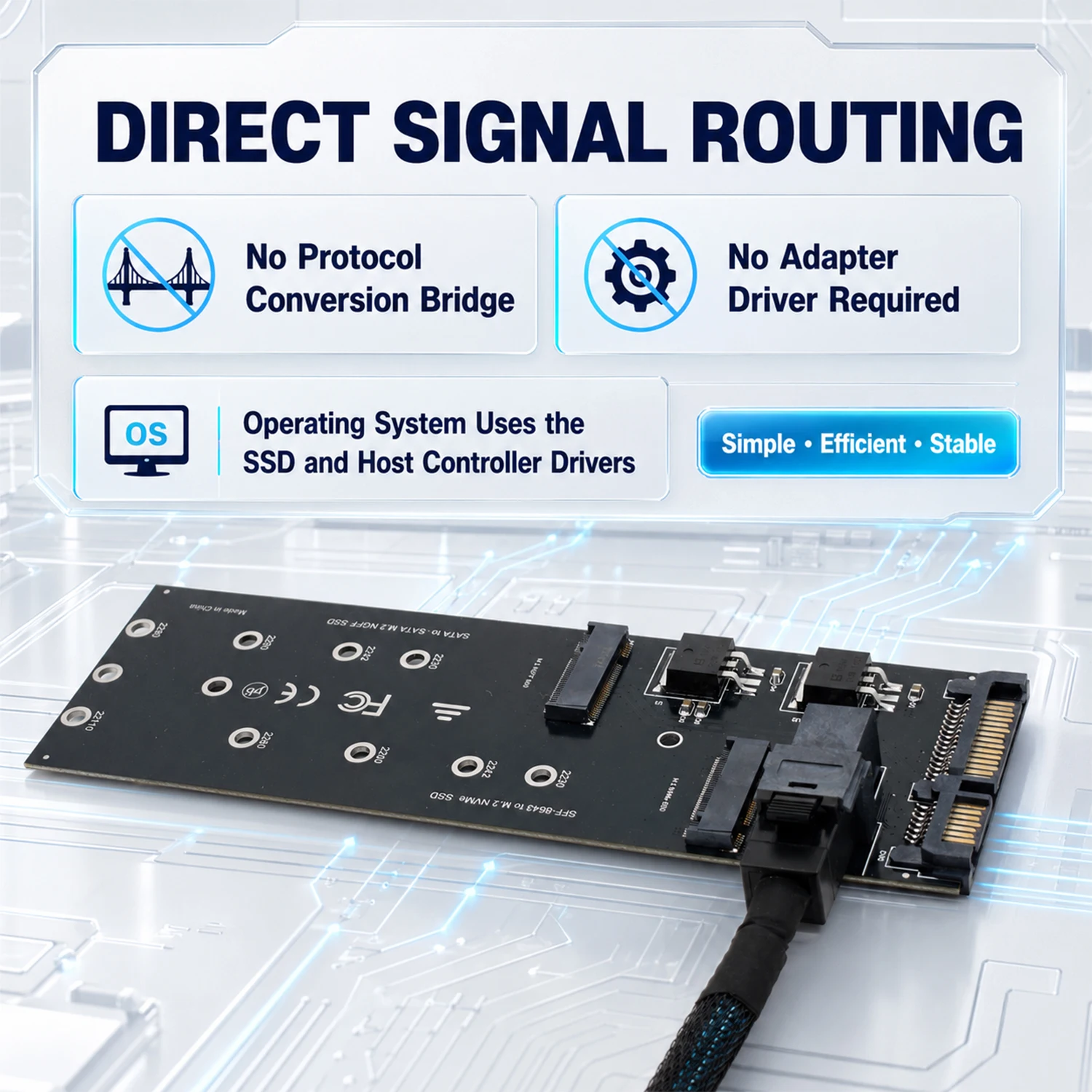 M.2 NVMe to U.2 SFF-8643 Adapter Dual Channel SATA NGFF to SATA 3.0 SSD Converter Board for PC Server Storage Expansion