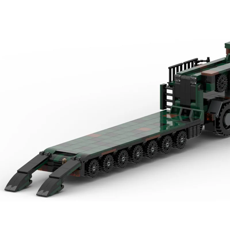 MOC-183424 New Classic Military Cargo Trailer Building Block Model, 967 Parts, Birthday Building Block Toy for Boys and Children