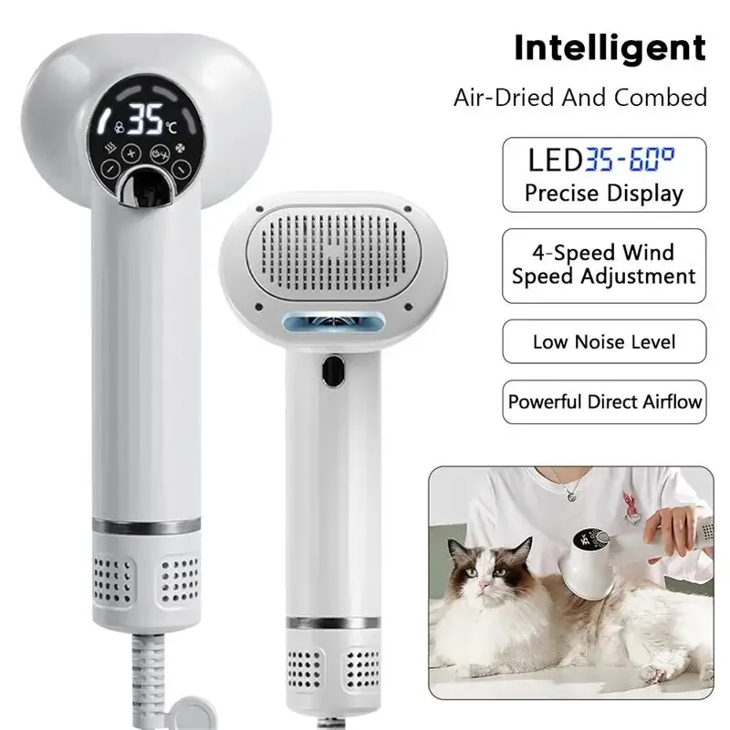 

Dog Dryer Smart Hair Dryer Cat Grooming Hairdressing Blow & Comb Silent Smart Pet Hair Dryer Grooming Accessories Supplies