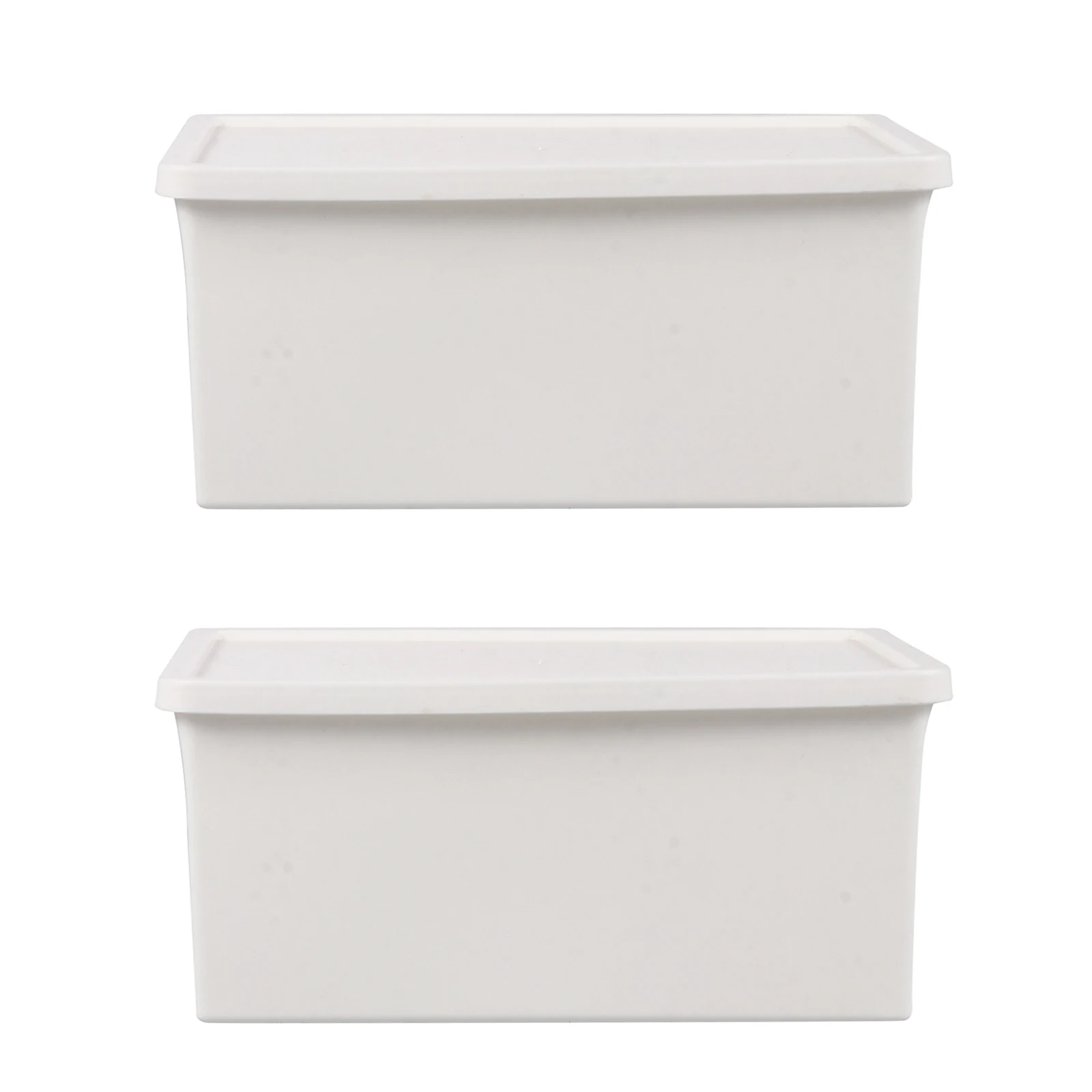 

2Pcs Plastic Desktop Storage Boxes Heavy Duty Organizers for Home Bedroom Office Dorm Tidy Houseware Container
