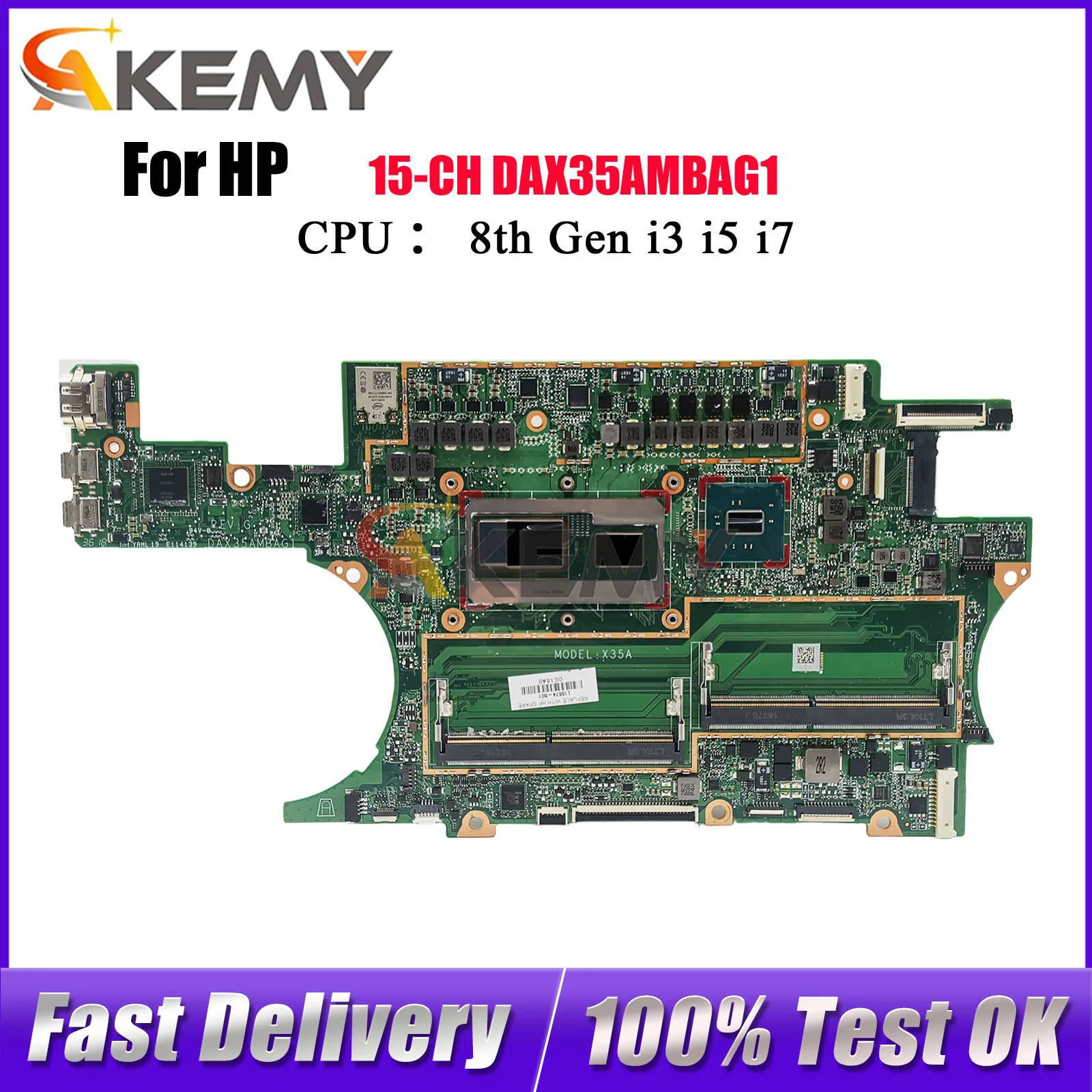 

DAX35AMBAG1 Материнская плата для ноутбука HP Spectre 15-CH с процессором i7 DDR4 L15574-601 L15574-001 100% полностью протестирована