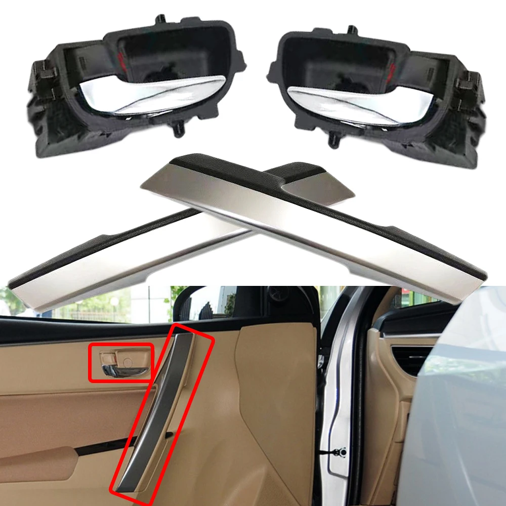 

Car Inner Door Handles Armrest Cover Door Handle For Toyota Corolla 2014 2015 2016 2017 2018 silver black yellow Door knob