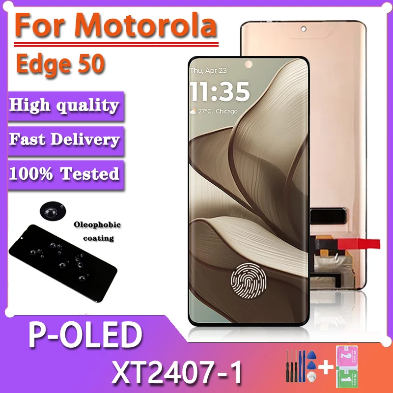 6,7-дюймовый дисплей P-OLED 120 Гц Edge50 для Motorola Edge 50, ЖК-дисплей XT2407-1, дигитайзер сенсорного экрана в сборе, запасные части