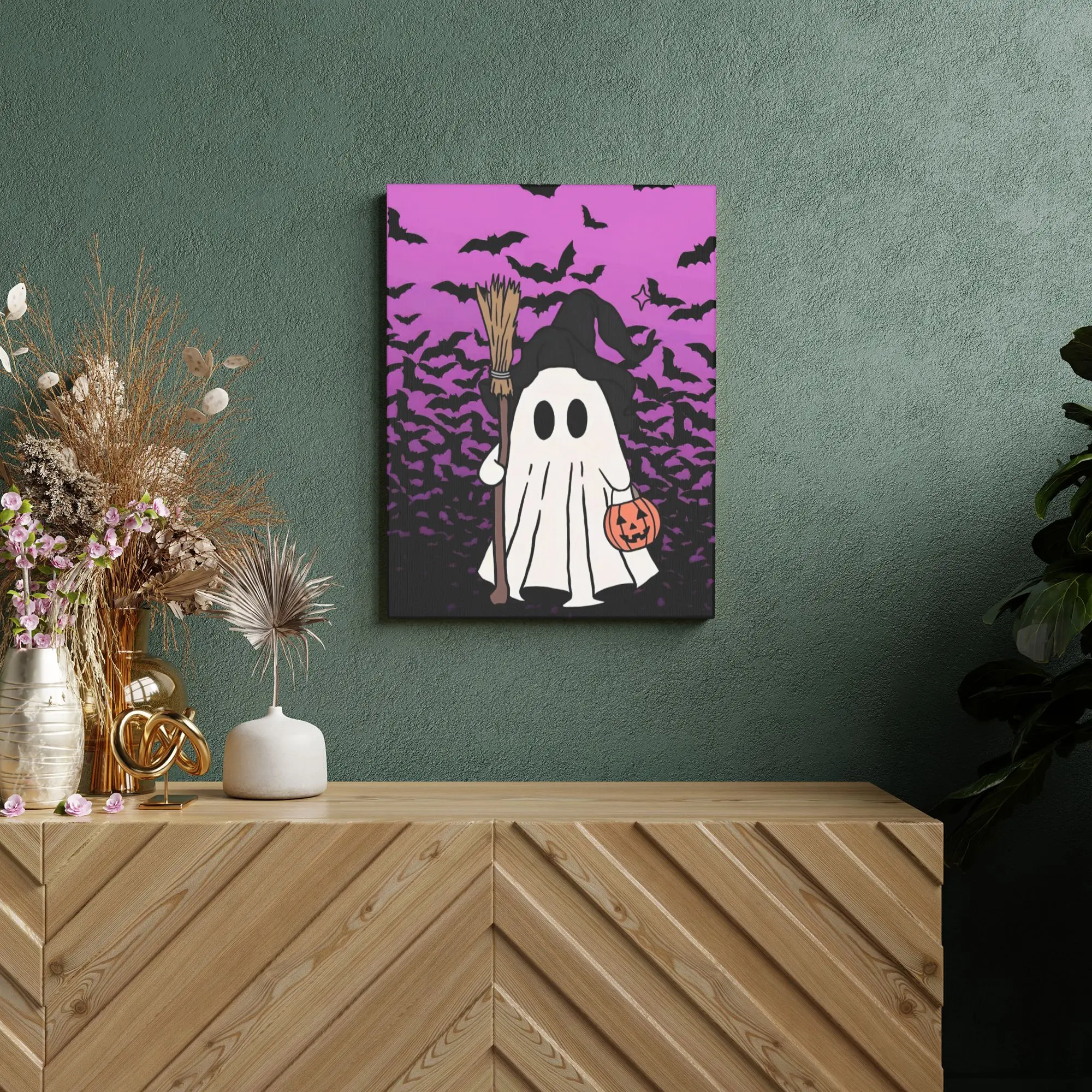 Unframed Canvas Wall Painting Happy Halloween Wall Decor Apartment  Home Decoration Gift Customerized Painting 12x16inch,