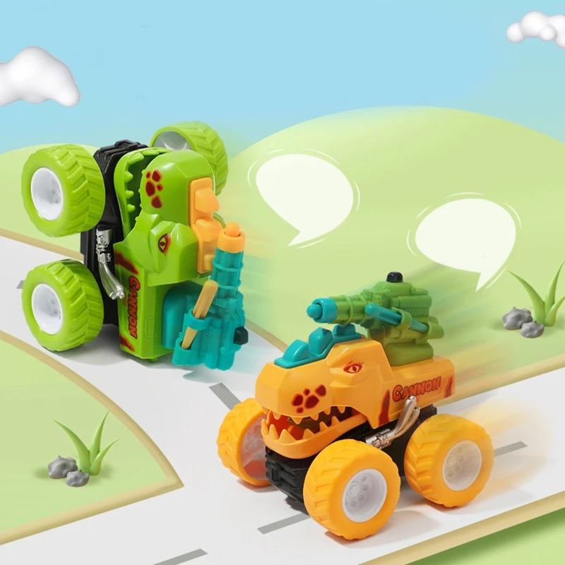 Tyrannosaurus zurückziehbares Auto-Spielzeug, Mini für Truck, Katapult-Auto, Trägheitsauto, Dinosaurier-Spielzeug 2