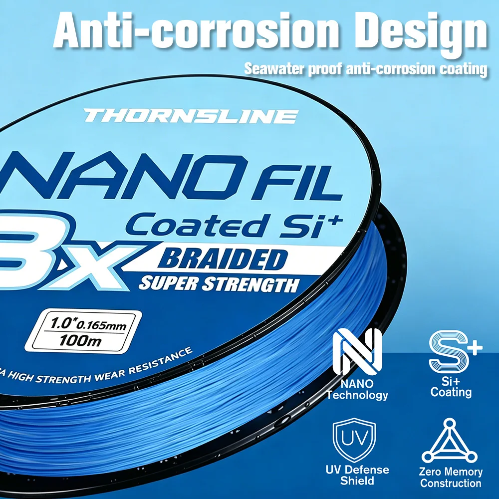 Thornsline 300M 8X Geflochtene Angelschnur NANO Blau Super Glatte PE-Schnur 8 Stränge Japan Multifilament Karpfen- und Meeresfischerei-Schnur – Detail 5