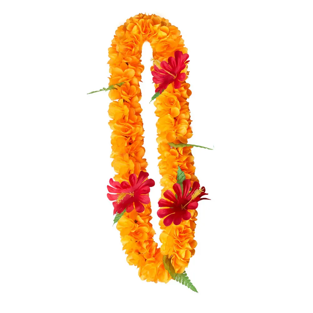 

4pcs Floral Wreath Set Realistic Hawaiian Garland Necklace Bracelets Luau Party Supplies Festivals Hair Band Travel Photography
