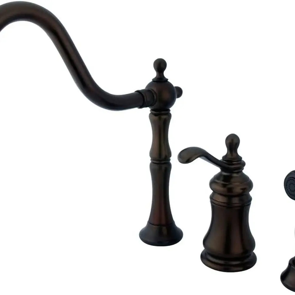 

Широко распространенный кухонный смеситель с латунным распылителем, масляная бронза, центр 8 дюймов, масляная бронза