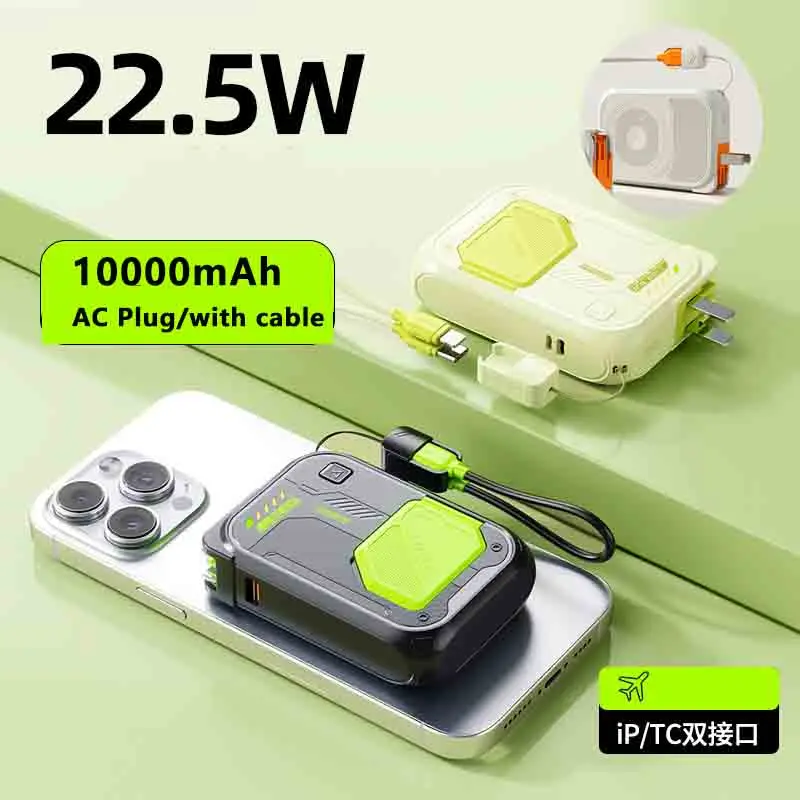 

Портативный внешний аккумулятор емкостью 20000 мАч, беспроводной магнитный аккумулятор с кабелем USB C, внешний аккумулятор для быстрой зарядки для Samsung iPhone