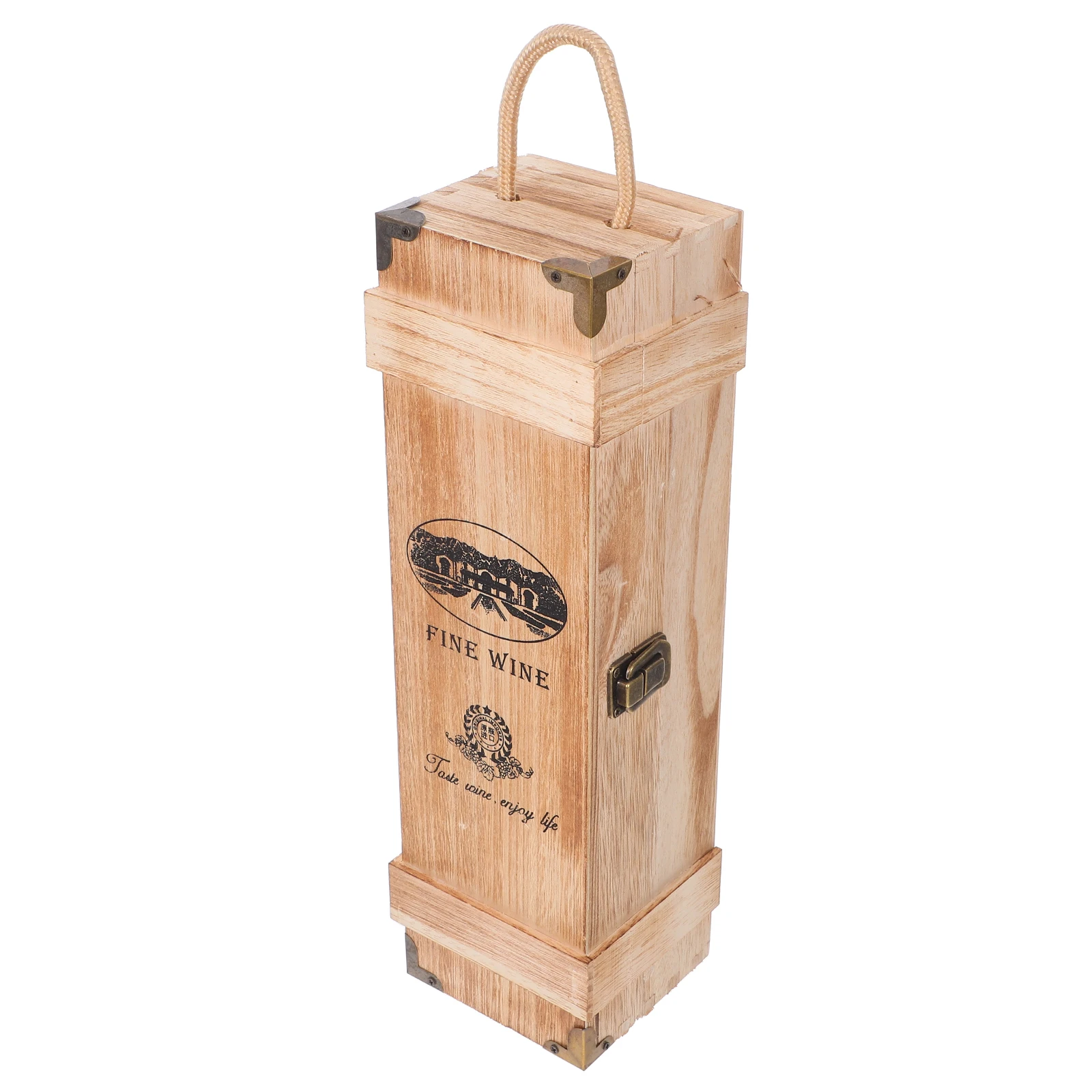 

Retro Wooden Bottle Red Packaging Case Protective Design Compact Storage Container For Collection Travel Vintage Carrier