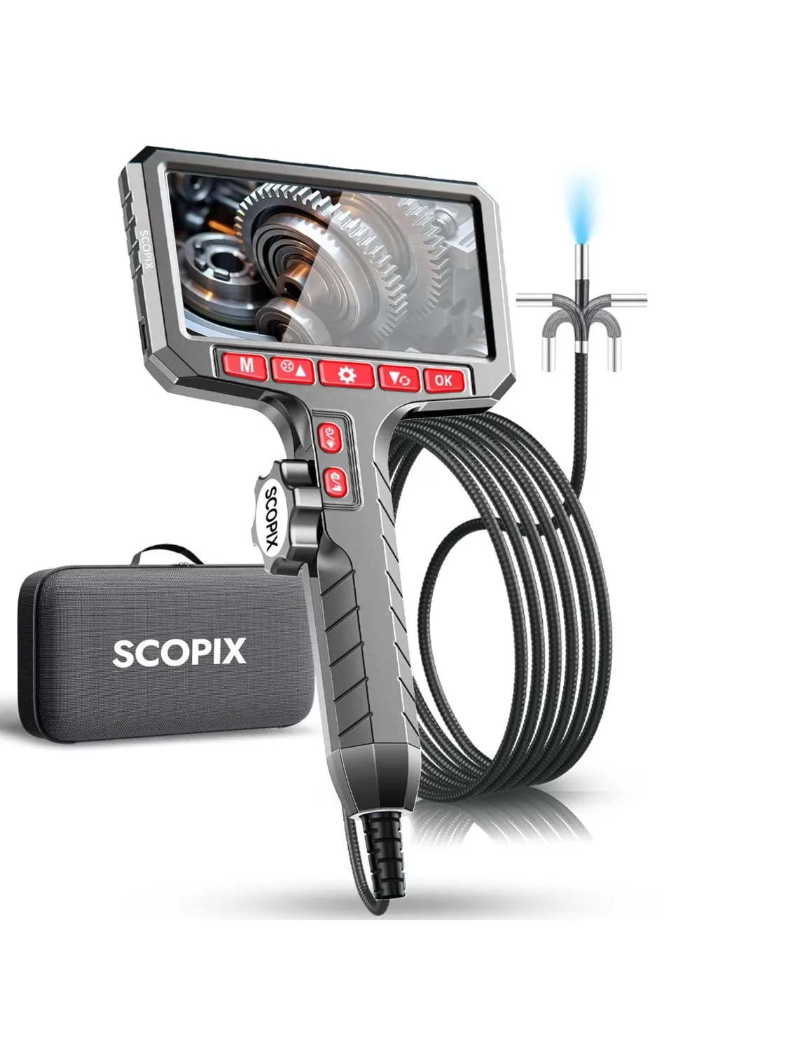LAFOCH 5inch Borescope, 3.9mm/6mm Camera, HD 1080P with LED Illumination for Automotive Repair, Plumbing Inspection