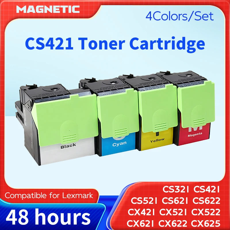 Toner cartridge for Lexmark CS421, CS421dn, CS421dn, and CS522, CS522ade, CS521, CS521dn, CS622, CS622de, CX421 CX421dn printers