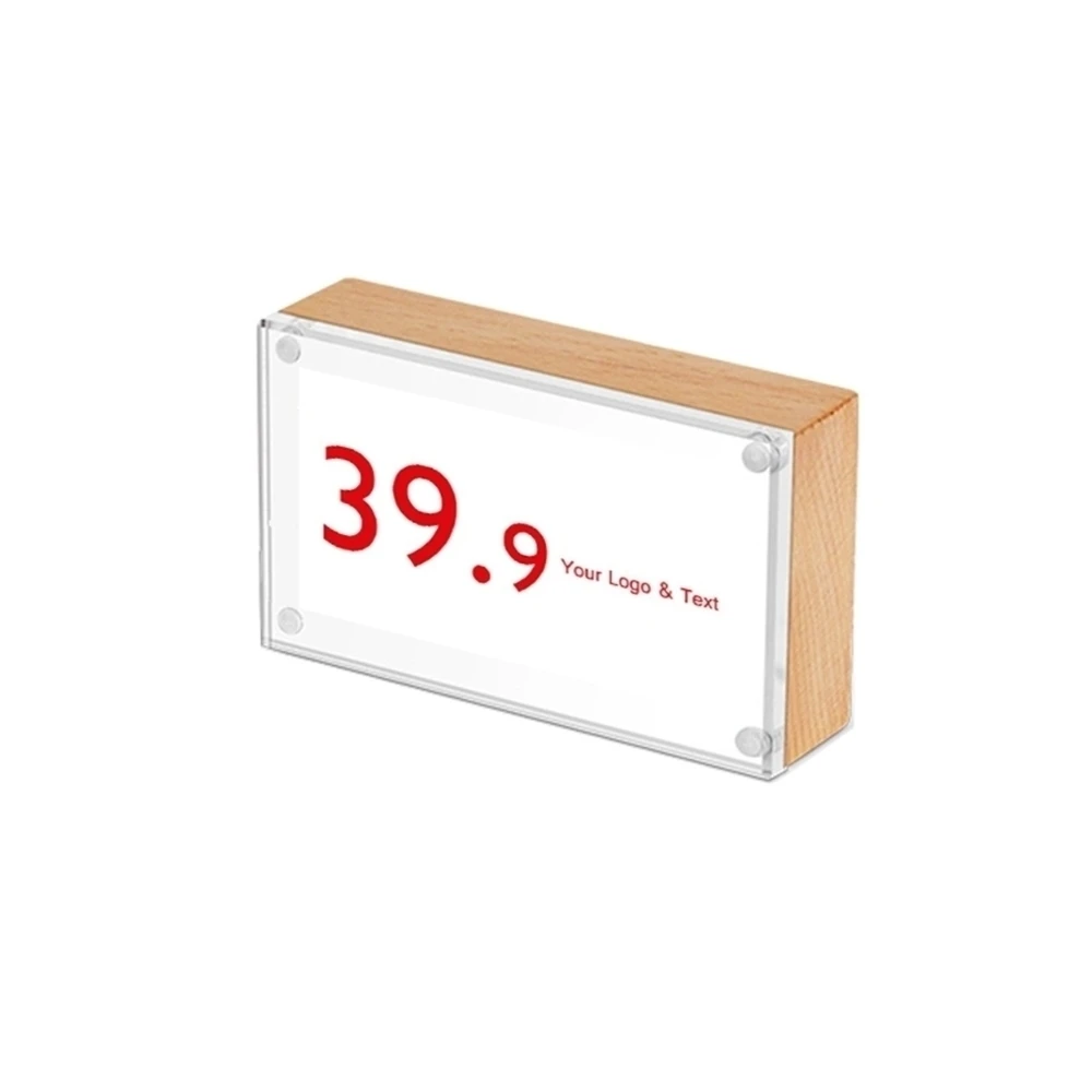 

90*54mm Tents Menu Stand Place Wedding Table Name Holders Portrait Style Ad Frame Wood And Magnetic Upright Sign Holder