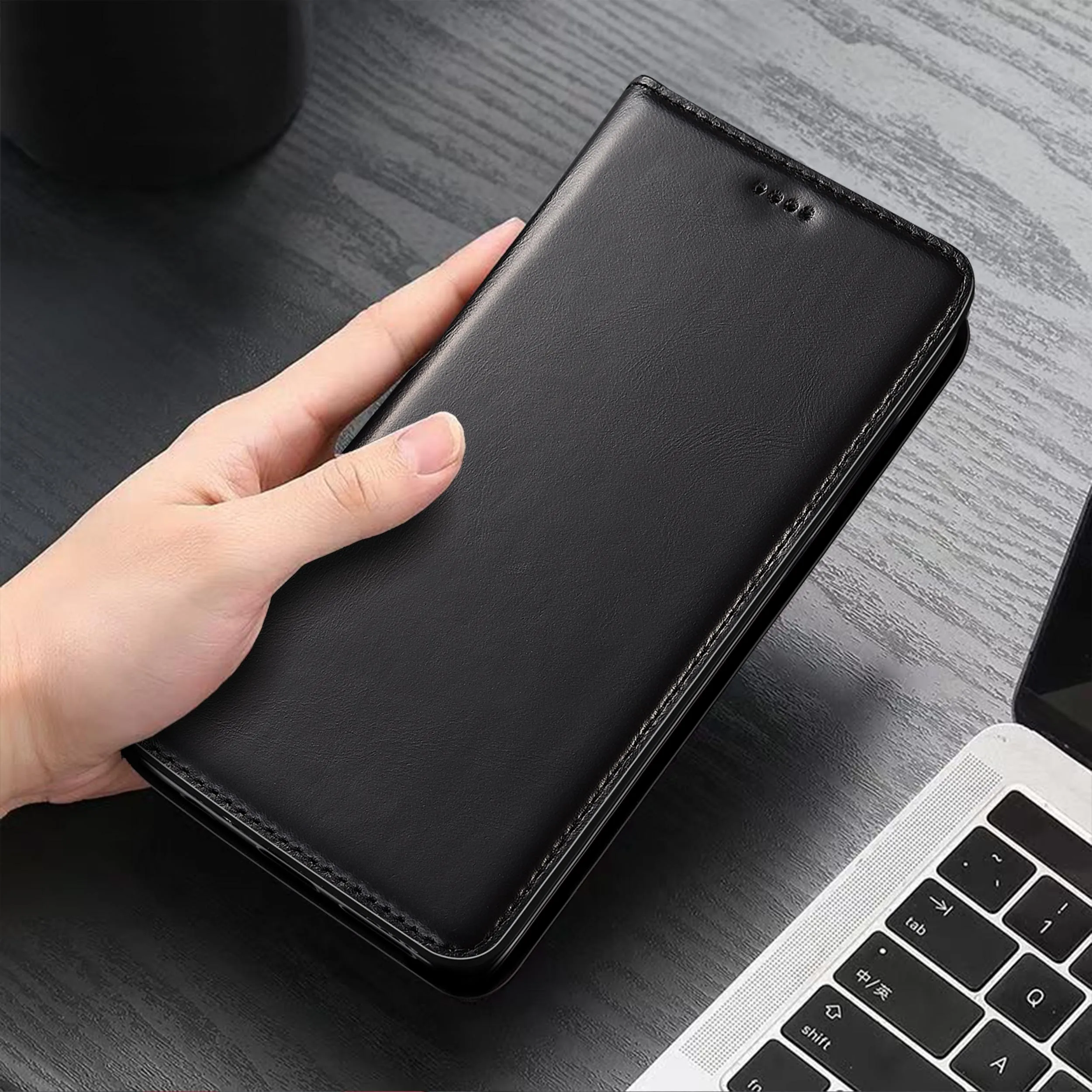 

For Xiaomi Poco M3 M4 M5 M5S M6 M7 Pro Plus 4G 5G Wax drop Pattern Genuine Leather Wallet Flip Phone Cover Case Cowhide Non-Slip