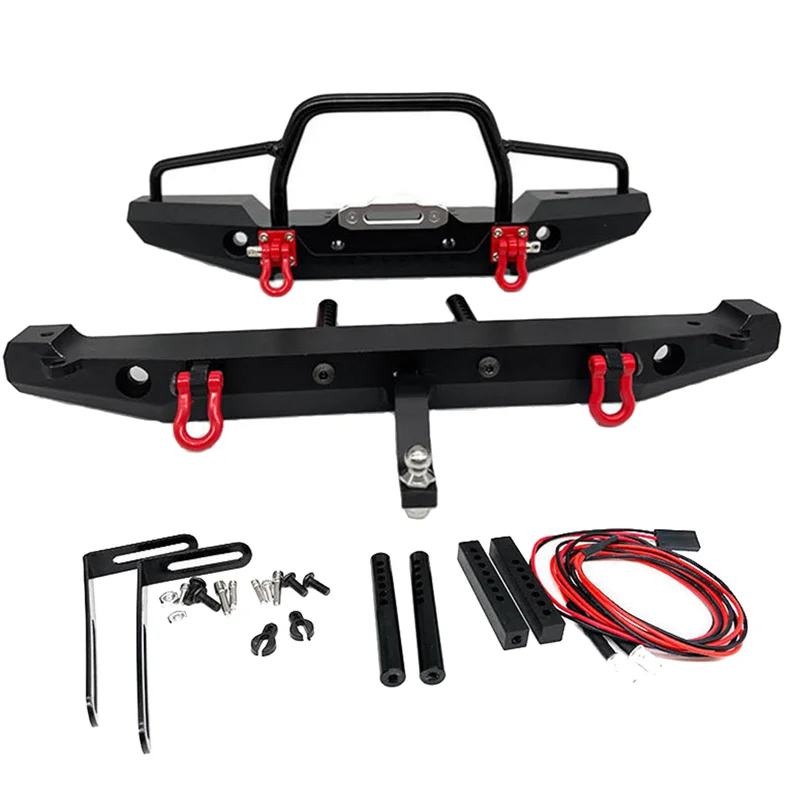 

CYGJ-металлический передний и задний бампер RC Гусеничный автомобиль металлический передний и задний бампер со светодиодной подсветкой для 1:10 Trx4 Axial SCX10