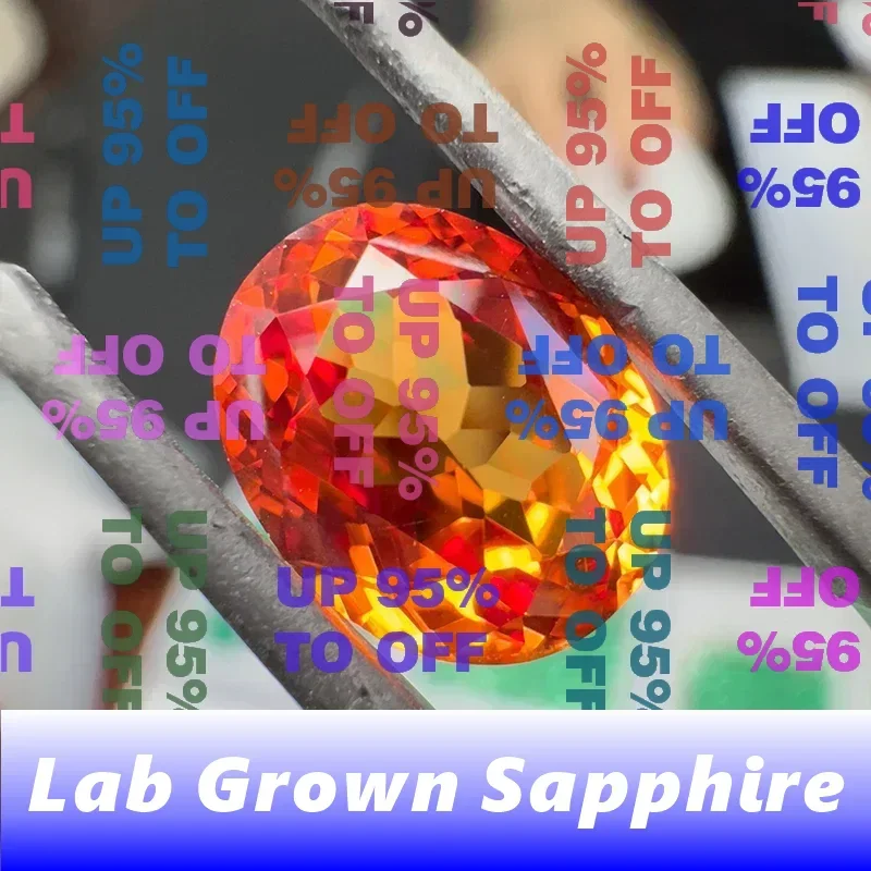 ALab Grown Sapphire Orange Color Oval Cut Top Quality Gemstones Charm Beads for Jewelry Making Selectable AGL Certificate
