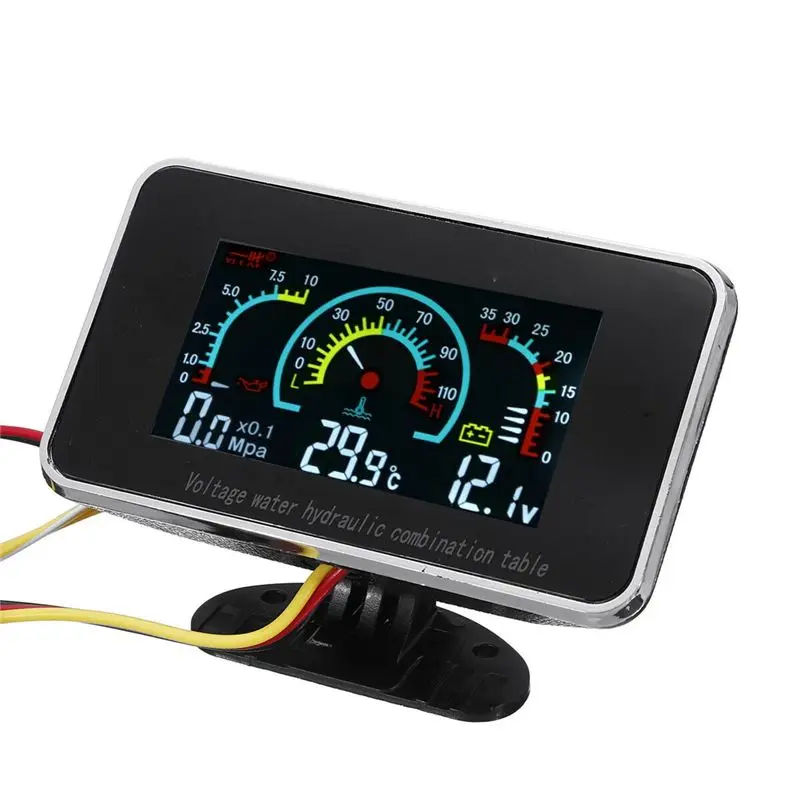 ABIB -3 In1 LCD Car Digital Gauge Voltmeter/Oil Pressure/Water Temp 12-24V Universal