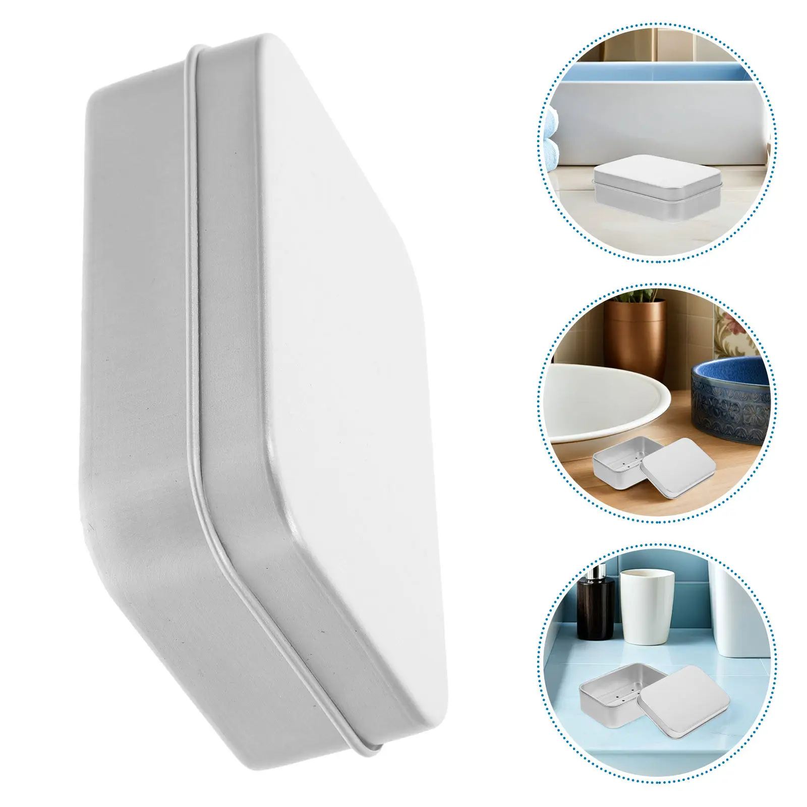 

4Pcs Aluminum Soap Boxes Leak Proof Portable Soap Holders Lightweight with Drainage Tray for Bathroom Kitchen Camping Storage