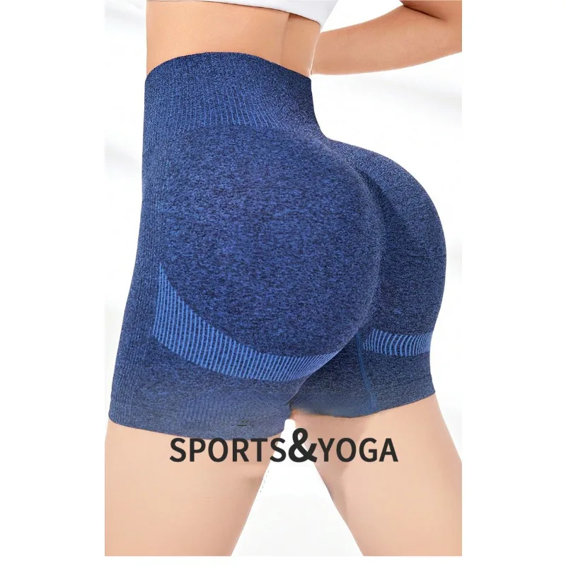 Women Knited Seamless Shorts Hip Liftting Yoga Shorts Gym Trainning Running High Elastic Skinny Yoga Fitness Three Point Shorts