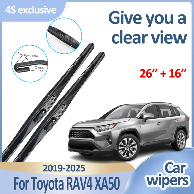 

Автомобильные передние щетки стеклоочистителя для Toyota RAV4 XA50, аксессуары Wildlander Suzuki Across 2019-2025, прочные дворники для лобового стекла