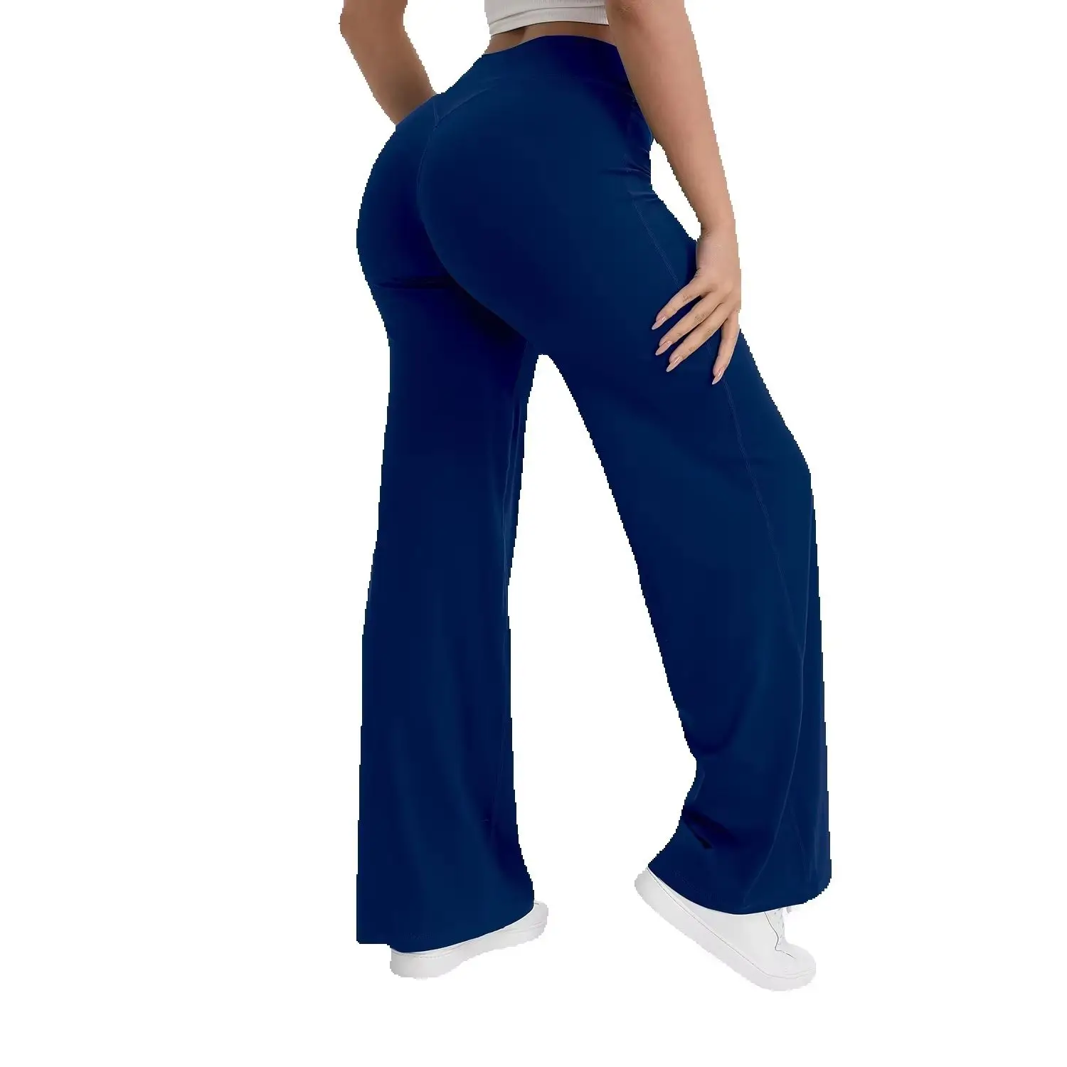 Spodnie do jogi NCLAGEN SoftMotion z prostymi nogawkami, damskie legginsy sportowe z wysokim stanem, spodnie do ćwiczeń na siłowni, spodnie do pilatesu i biegania z efektem nagości. — 2