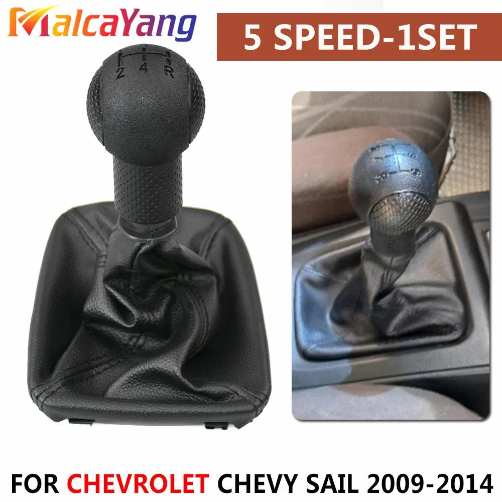 5 Speed Manual Gear Shift Knob Shifter Lever Stick Knob Gaiter Boot Cover For Chevrolet Chevy Sail 2009 2010 2011 2012 2013 2014