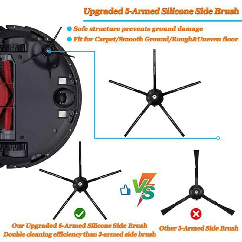 Roborock 로봇용 롤러 브러시, 샤오미 1S SDJQR01RR, S5 Max S50 S55 S6 S6 Maxv S6 Pure E4 E5