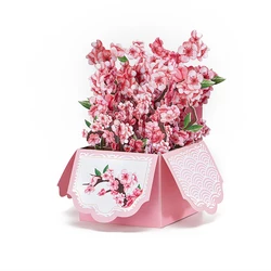 Butterflies Flower Pop Up Cards Paper Flower Bouquet Card Box 3D Popup Flower Greeting Cards for Valentine's Day Mother's Day