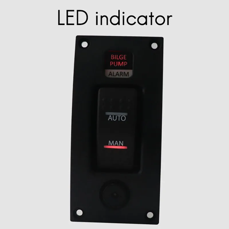 À prova d'água esgoto bomba interruptor, alarme, navio convés limpeza painel de controle para barco esgoto bombas, On Off e On interruptor painel, 12-24V