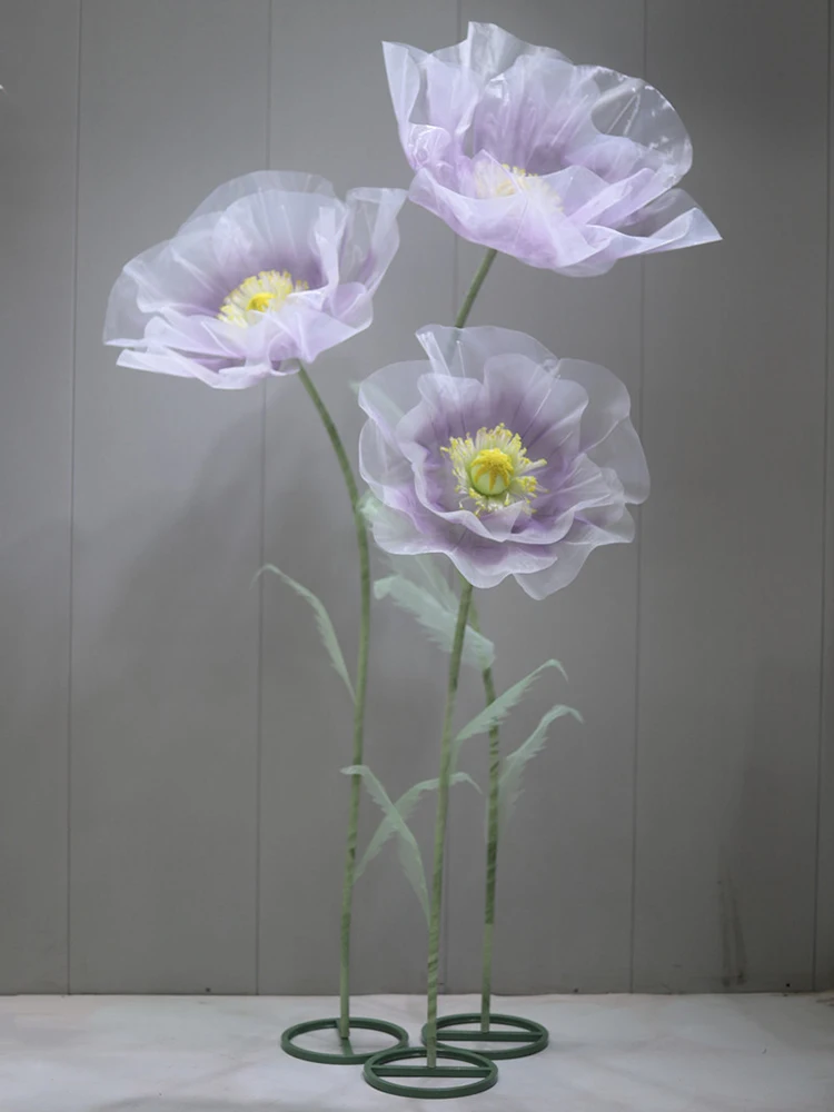 180 cm Zijden Klaproos Kunstbloemen Bruiloft Decoratie Bruiloft Weg Lood Bloem Etalage Party Garden Home Decoratie
