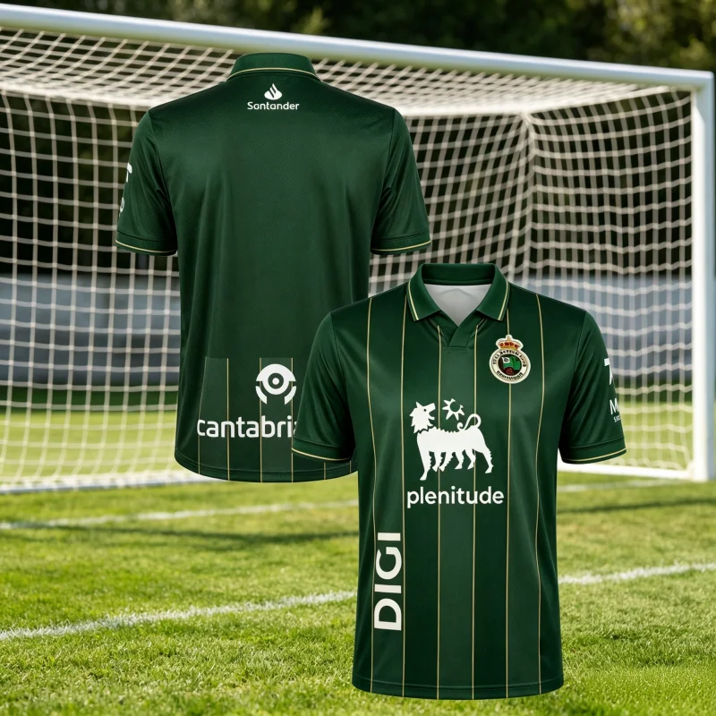 2026-27 Sports Breathable Adult Athleisure T Shirt Real Racing De Santander Soccer Jersey Quick-dry V-neck Polo Family Kids Tees