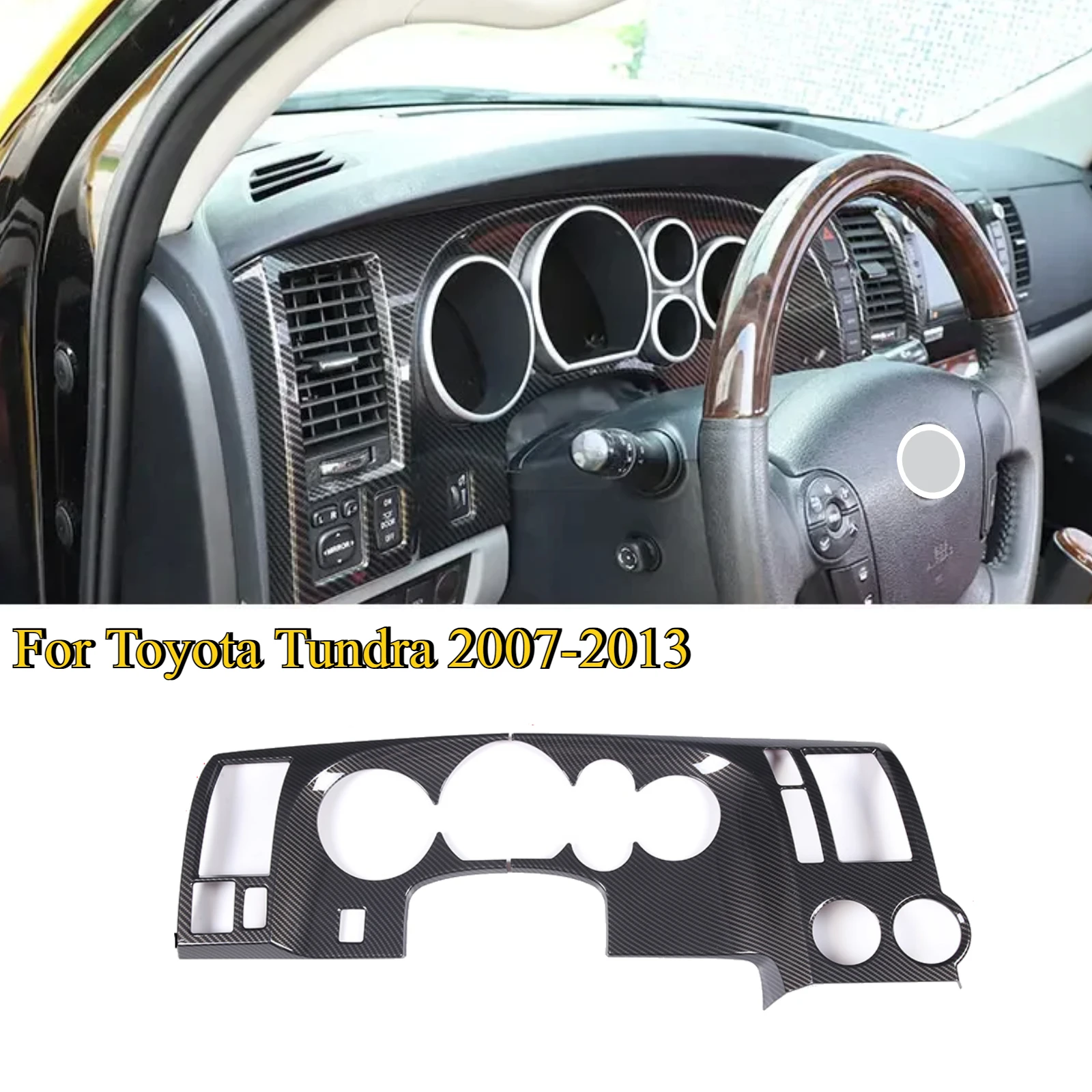 

ABS carbon fiber For 2007-2013 Toyota Tundra car styling car dashboard large panel decorative cover sticker car interior parts