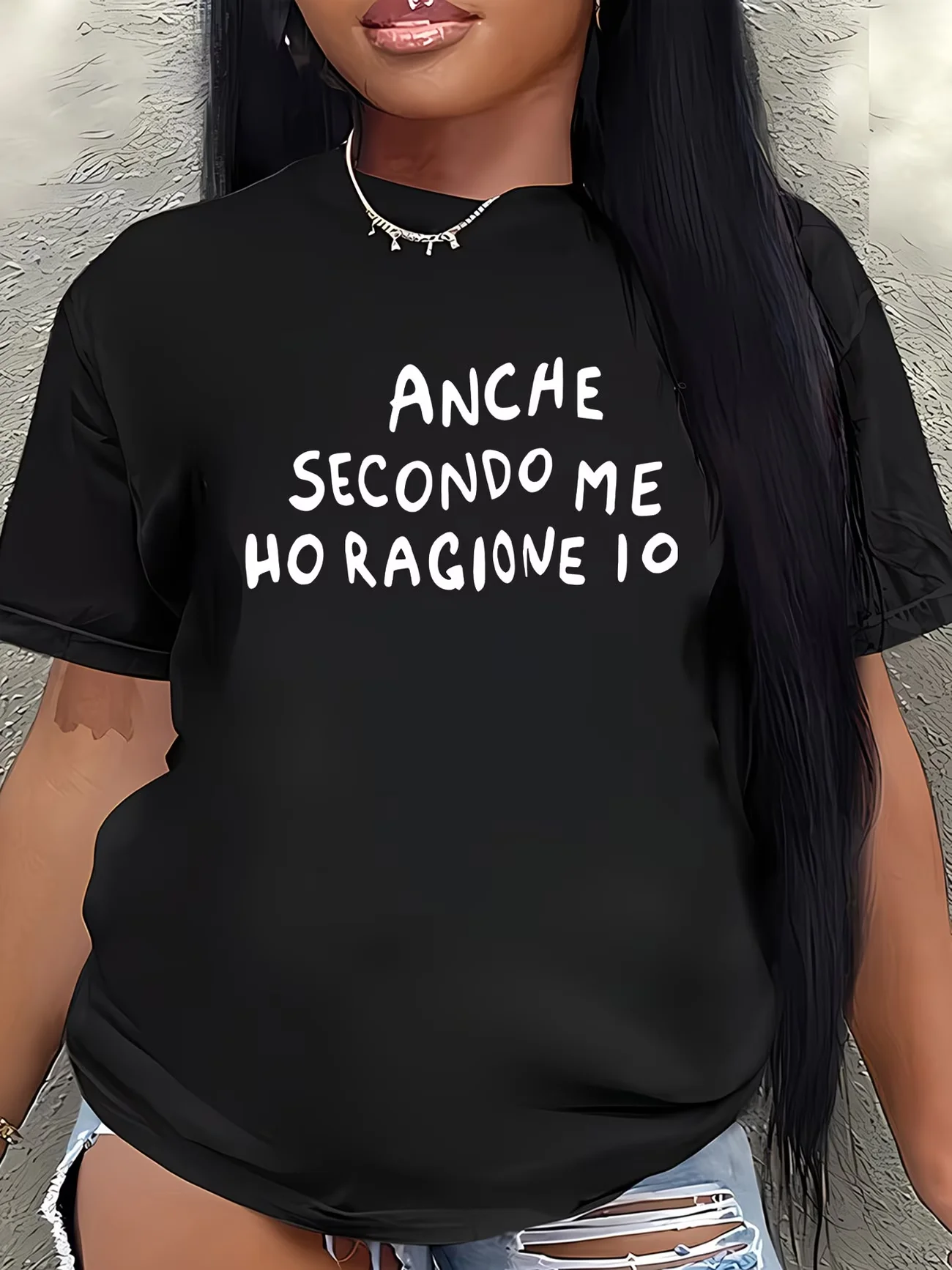 Italian Slogan Graphic T-Shirt Women Summer Short Sleeve Anche Secondo Me Print Loose Tops Female Casual Streetwear Fashion Tee