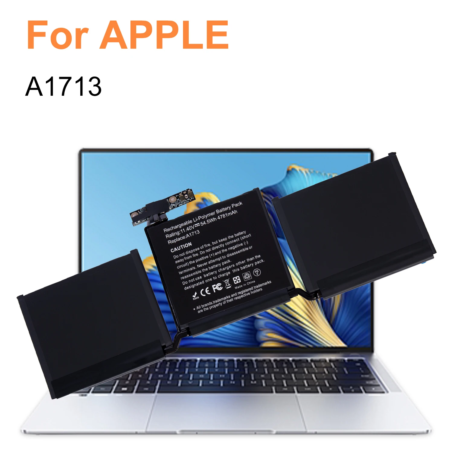 بطارية AUSSY A1713 54.5WH لأجهزة Apple MacBook Pro 13 "A1708 2016 2017 EMC 2978 3164 020-00946 MLL42LL