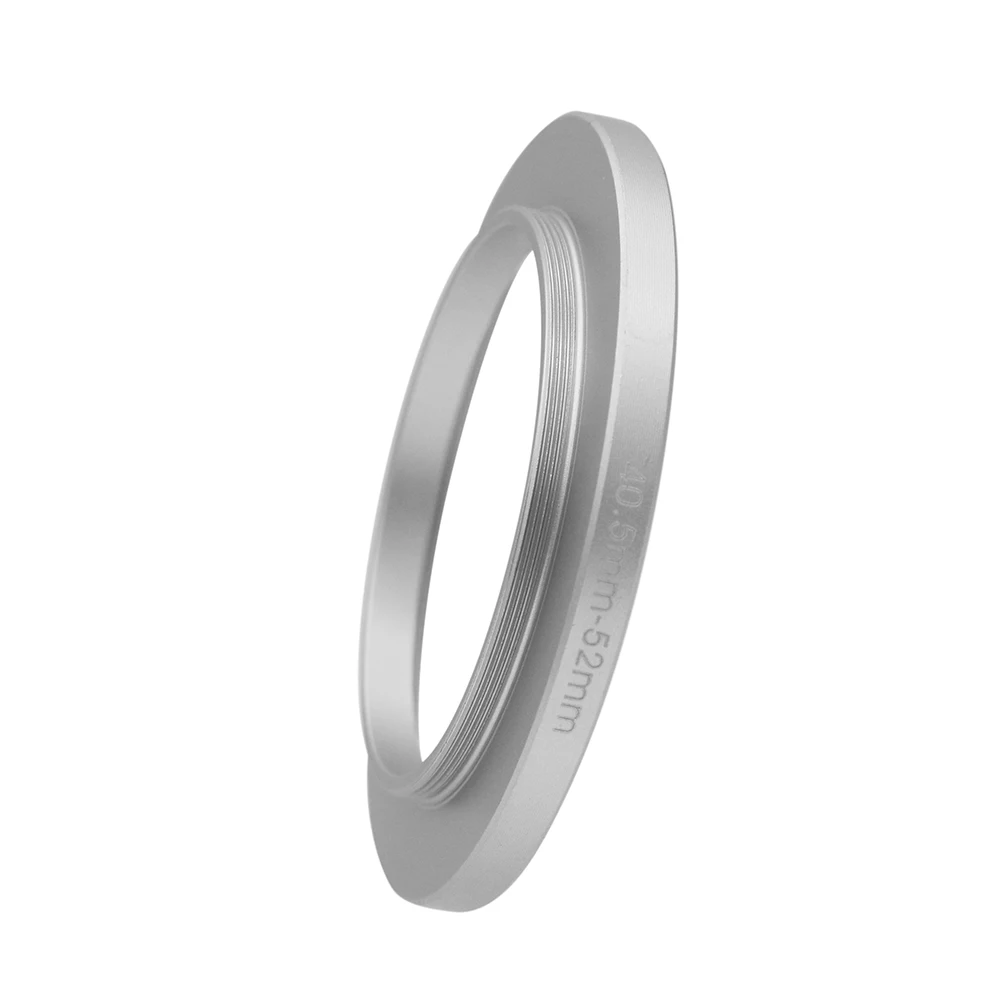 Серебряное повышающее кольцо 40,5–52 мм, переходное кольцо фильтра 52 мм для Nikon, Canon, аксессуары для камеры Sony