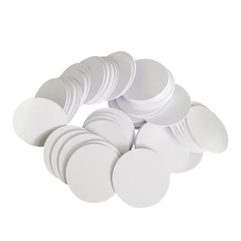 10pcs NFC 215 Coin Tag 13.56MHz Ultralight Universal Label 25mm Diameter With Adhesive Backing Transparent Storage Box