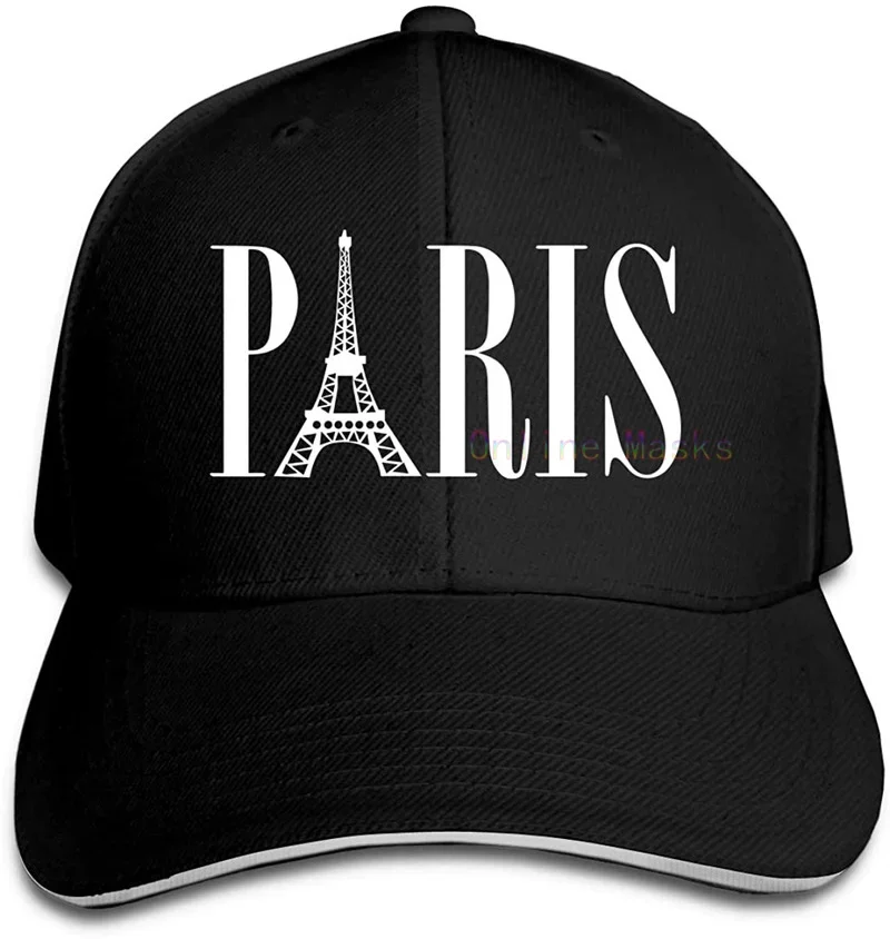 Paris France Eiffel Tower Adjustable Baseball Caps Sandwich Cap Vintage Denim Baseball Cap Peaked Cap for Men and Women