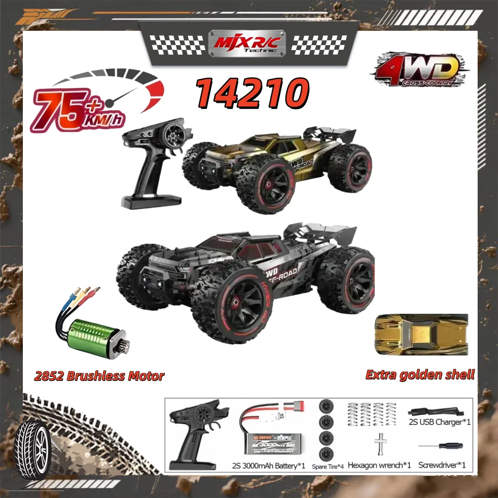 

1/14 MJX HYPER GO 14210 Brushless 4WD 75KM/H Racing Car Remote Control Cars Off-Road Truck For Adult/Children Christmas Gift