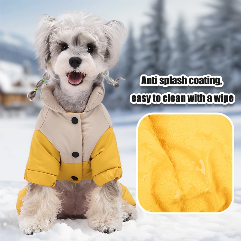 Warme Winterjacke für Hunde, wasserdichte Hundekleidung, kleine mittelgroße Hunde, vier Beine, Outfits, Chihuahua, französische Bulldogge, Welpen-Overall – Detail 10