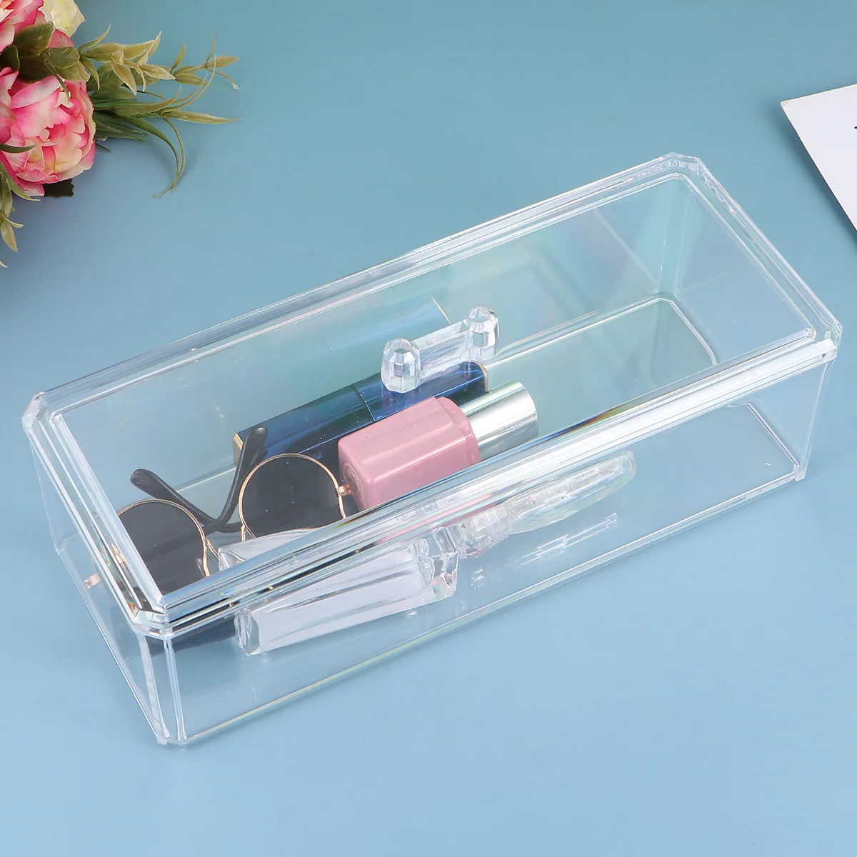 

Premium Acrylic Makeup Brush Holder Storage Box Dustproof Container for Brushes and Accessories Portable