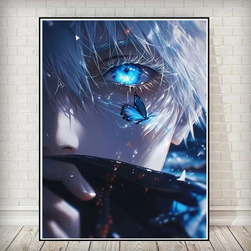 Neues Jujutsu Kaisen Satoru Gojo 5D DIY Diamant-Malset Diamant-Stickerei Strass-Malerei Handgemachte Kunst Deko Hobby Geschenk
