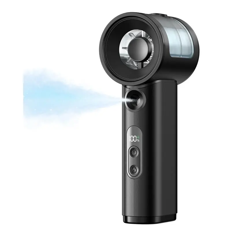 ABNL Handheld Misting Fan Portable - 5000Mah Rechargeable Battery, 5 Speed, Mini Water Spray Mist Hand Fan