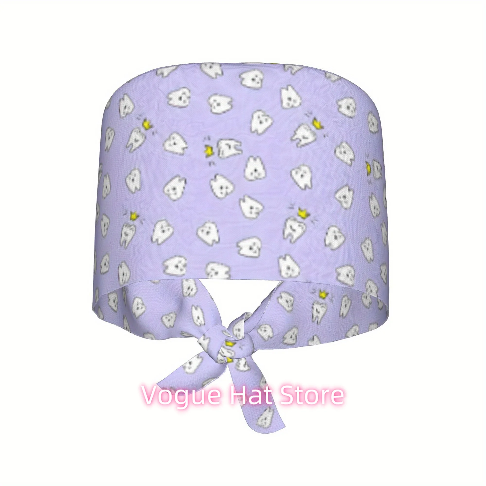 Tooth Dentist Nursery Print Violet Work Cap Adjustable