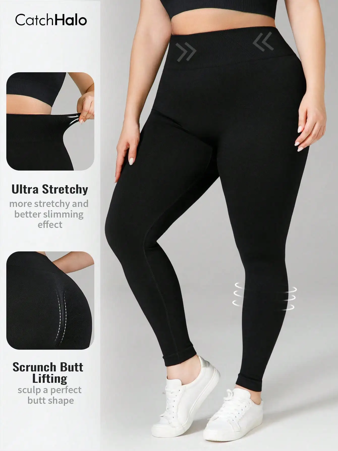 Plus Size Seamless Leggings Women High Waist Tummy Control Butt Lifting Gym Workout Tights Soft Stretchy Yoga Pants