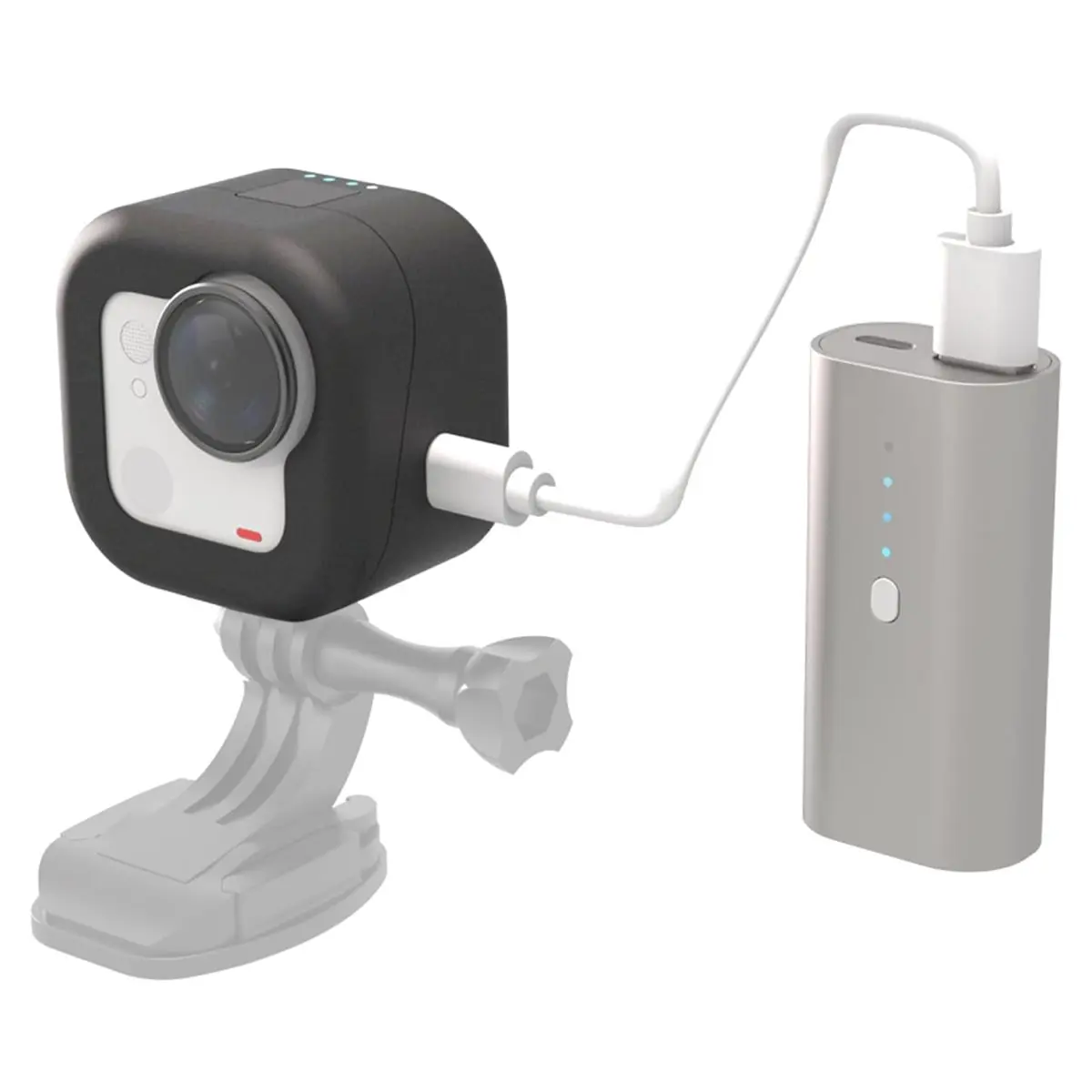 L77A Charging Case for Go Ultra Action Camera, 1000mAh Fast Camera Charger Magnetic Charging Storage Station Type-C