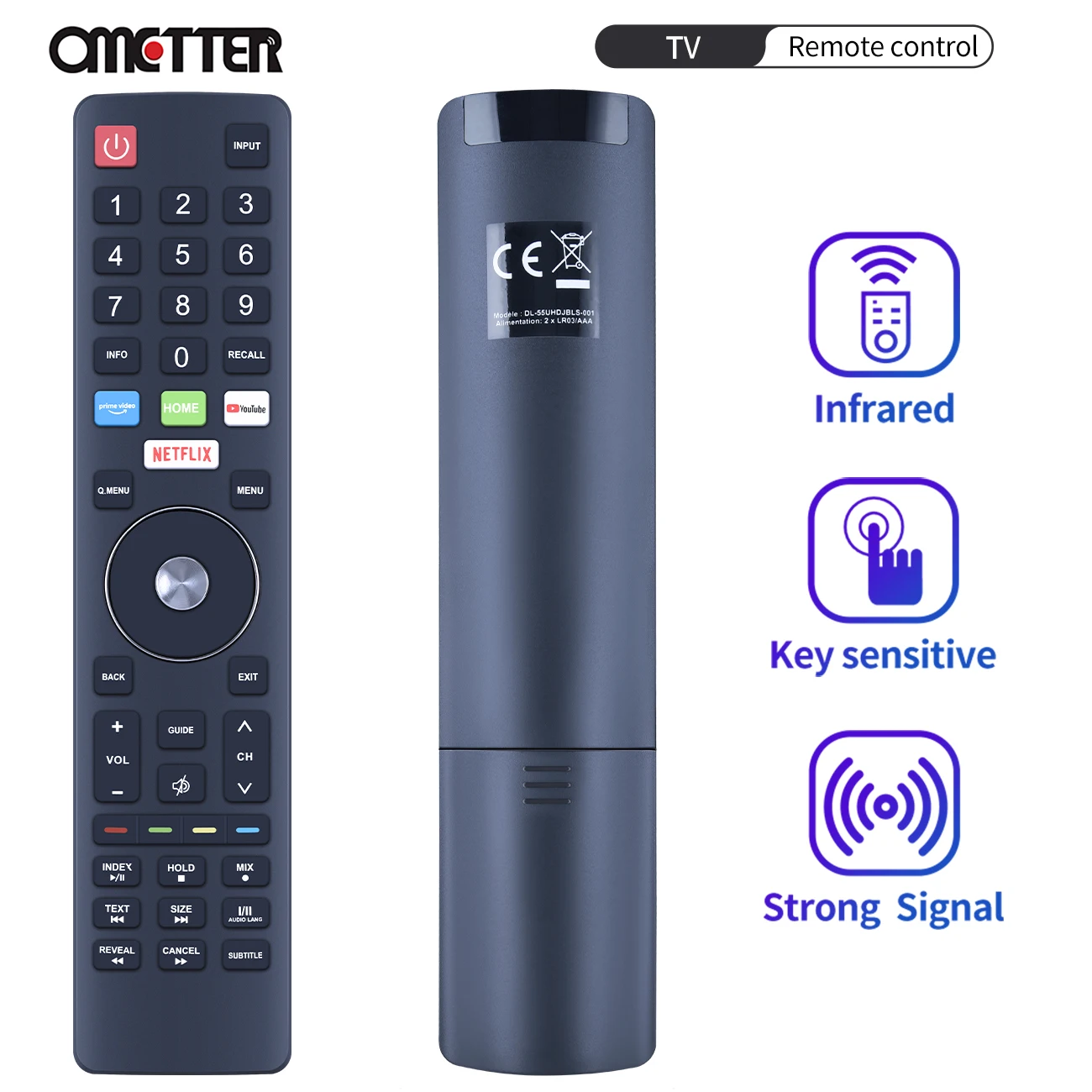 New for duAL KONKA DL-55UHDJBLS-001 Smart TV Remote Control