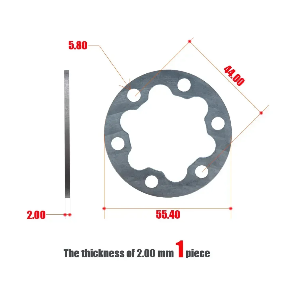 Electric Scooter Brake Disc 3 Gaskets Bicycle 6 Holes 2 Washers 4 Hub 5mm Flower Drum Heightening Aluminum Pad Bike Black Washer