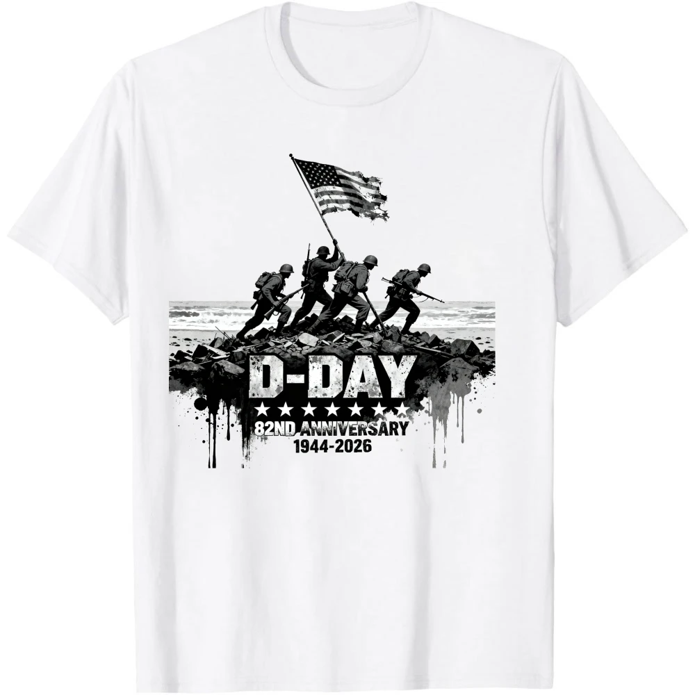 82nd Anniversary of D-Day Normandy Landings 1944 - 2026 T Shirt Fashion Casual Oversized O-neck Short Sleeve Clothes