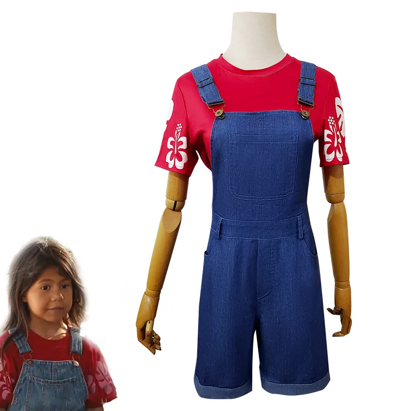 

Interstellar Baby Stitch cosplay costume movie style Lilo cosplay jeans set Halloween performance costume
