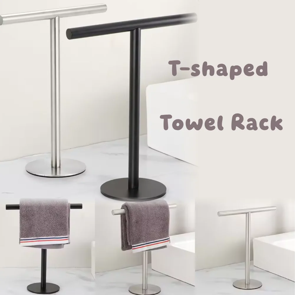 

T-Shape Towel Rack with Heavy Base Stainless Steel Towel Holder Display Stand for Bathroom Kitchen Vanity Countertop ﻿